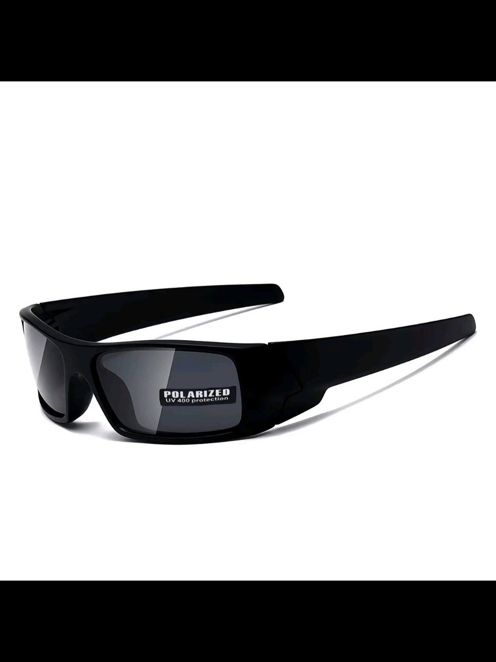 Classic Black Men's Polarized Shield Sunglasses, UV 400